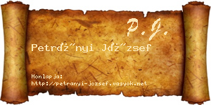 Petrányi József névjegykártya