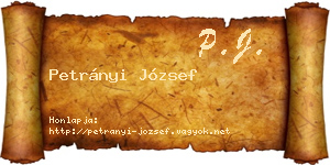 Petrányi József névjegykártya